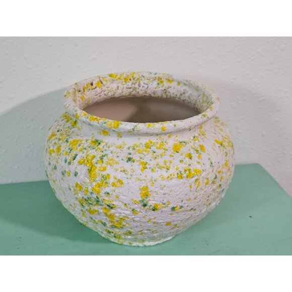 Speckled Green & Yellow 5.5" Ceramic Planter - Picture 3 of 7